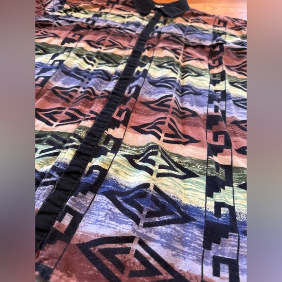 Rodeo Active Shirt Men’s Size L Aztec Retro Rodeo Ranch Western Vintage Cotton - Picture 4 of 12